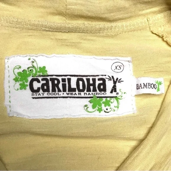 CARILOHA Bamboo Yellow Organic bamboo cotton open hi lo top Size XS - Picture 4 of 15